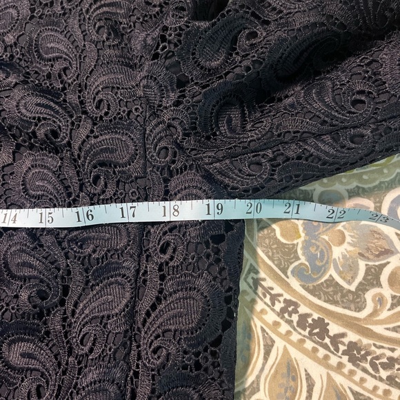 Talbots Women’s Coat Navy Blue Lace overlay Size 8 - Picture 5 of 9